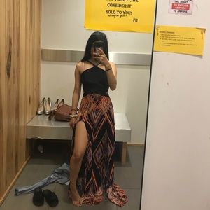 Wow couture maxi double slit dress